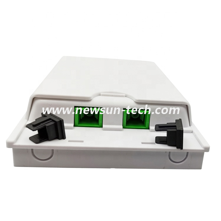 NSTB-411 Indoor Faceplate 2 Port FTB Fiber Termination Box 
