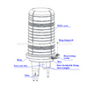 NS-D023 Outdoor 7 Port Dome 144 288 Core 6 Hole+1 Oval Fiber Optical Splice Joint Closure